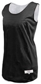 Womens Eyelet Mesh Polyester Reversible Basketball Jersey Tank Outside: BLACK, Inside: WHITE Primary