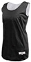 Womens Eyelet Mesh Polyester Reversible Basketball Jersey Tank Outside: BLACK, Inside: WHITE Primary