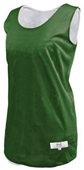 Womens Eyelet Mesh Polyester Reversible Basketball Jersey Tank Outside: DARK GREEN, Inside: WHITE Primary