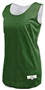 Womens Eyelet Mesh Polyester Reversible Basketball Jersey Tank Outside: DARK GREEN, Inside: WHITE Primary