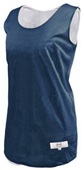 Womens Eyelet Mesh Polyester Reversible Basketball Jersey Tank Outside: NAVY, Inside: WHITE Primary