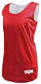 Womens Eyelet Mesh Polyester Reversible Basketball Jersey Tank Outside: SCARLET, Inside: WHITE Primary