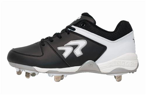 Ringor Flite Spike Wide Mens Baseball‎ Softball Metal Cleats Black White Size 11 NEW Ringor Flite Spike womens black and white metal softball  main image 3