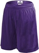 Womens 8" Polyester Eyelet Mesh Shorts With Liner