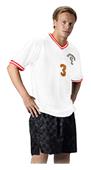 Alleson 500MLJ Adult Soccer Jerseys WH/SC/WH - WHITE/SCARLET/WHITE Primary