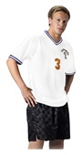 Alleson 500MLJ Adult Soccer Jerseys WH/NA/WH - WHITE/NAVY/WHITE Primary