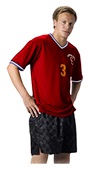 Alleson 500MLJ Adult Soccer Jerseys SC/NA/WH - SCARLET/NAVY/WHITE Primary