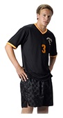 Alleson 500MLJ Adult Soccer Jerseys BK/OR/WH - BLACK/ORANGE/WHITE Primary