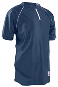 Mens Short Sleeve 1/4 Zip Basketball Shooter Shirt NAVY/WHITE Primary