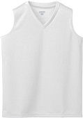 Ladies Wicking Mesh Sleeveless Athletic Jersey 525 WHITE Primary