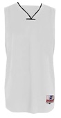Men's Stretch Pebble Mesh Long Scoop Tail Basketball Jerseys WHITE Primary