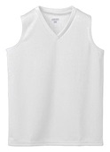 Augusta Girls Wicking Mesh Sleeveless Athletic Jersey 526 WHITE Primary