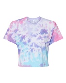Colortone Tie-Dye Ladies' Cropped T-Shirt 1050CD COTTON CANDY Primary