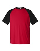 Team 365 Unisex Zone Colorblock Raglan T-Shirt TT62 SP RED/ BLK HTHR Primary