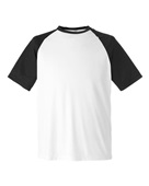 Team 365 Unisex Zone Colorblock Raglan T-Shirt TT62 WHITE/ BLK HTHR Primary