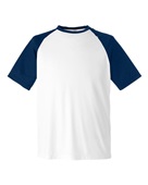 Team 365 Unisex Zone Colorblock Raglan T-Shirt TT62 WHT/ SP DK NV HT Primary