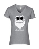 Epic Ladies X-Sleighing It V-Neck Graphic T-Shirts