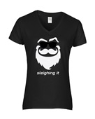 Epic Ladies X-Sleighing It V-Neck Graphic T-Shirts