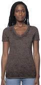 Royal Apparel Women's Burnout Wash V-Neck 17133BO CHARCOAL Primary