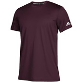 Adidas Clima Tech Mens Tee Shirt MAROON/WHITE Primary