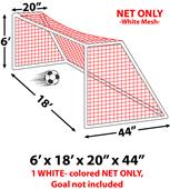 Epic 3MM Soccer Goal Nets 6'x18'x20"x44"-EACH