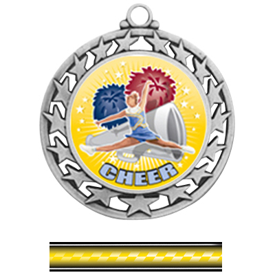 SILVER MEDAL/VICTORY YELLOW NECK RIBBON