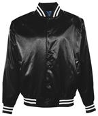 Augusta Satin Baseball Jacket/Striped Trim 3610