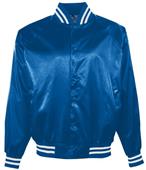 Augusta Satin Baseball Jacket/Striped Trim 3610