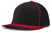 Champro Varsity Fitted Trucker Baseball Cap HC3 BLACK/BLACK/SCARLET_SCARLET PIPE Primary