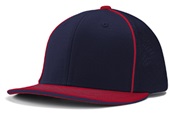Champro Varsity Fitted Trucker Baseball Cap HC3 NAVY/NAVY/SCARLET_SCARLET PIPE Primary