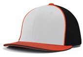 Champro Varsity Fitted Trucker Baseball Cap HC3 WHITE/BLACK/ORANGE_ORANGE PIPE Primary