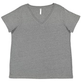 LAT Sportswear Ladies Curvy V-Neck Fine Jersey Tee