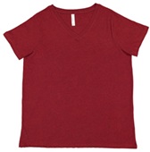 LAT Sportswear Ladies Curvy V-Neck Fine Jersey Tee