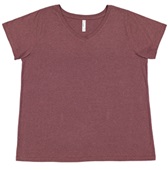 LAT Sportswear Ladies Curvy V-Neck Fine Jersey Tee