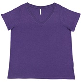 LAT Sportswear Ladies Curvy V-Neck Fine Jersey Tee