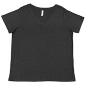 LAT Sportswear Ladies Curvy V-Neck Fine Jersey Tee VINTAGE SMOKE Primary