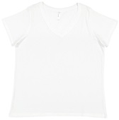 LAT Sportswear Ladies Curvy V-Neck Fine Jersey Tee