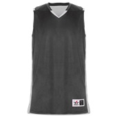 Alleson Cross Over Reversible Youth Basketball Jersey A00388 CHARCOAL SOLID/WHITE Primary