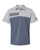 Adidas Heathered Colorblock 3-Stripes Polo A508