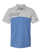 Adidas Heathered Colorblock 3-Stripes Polo A508