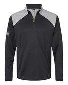 Adidas Textured Mixed Media Quarter-Zip Pullover A532