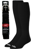 Rawlings Adjustable Elastic Baseball Belt & Sock Combo