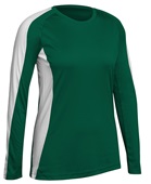 Champro Long Sleeve Women's Girls Triumphant Volleyball Jersey FOREST GREEN/WHITE Primary