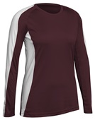 Champro Long Sleeve Women's Girls Triumphant Volleyball Jersey MAROON/WHITE Primary
