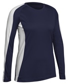Champro Long Sleeve Women's Girls Triumphant Volleyball Jersey NAVY/WHITE Primary