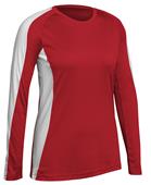 Champro Long Sleeve Women's Girls Triumphant Volleyball Jersey SCARLET/WHITE Primary