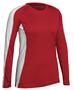 Champro Long Sleeve Women's Girls Triumphant Volleyball Jersey SCARLET/WHITE Primary