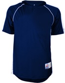 Mens Youth 2-Button Cool Mock Pin Dot Mesh Baseball Jersey