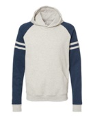 Jerzees Unisex Nublend Varsity Color-Block Hooded Sweatshirt 97CR OAT HTH/ IND HTH Primary