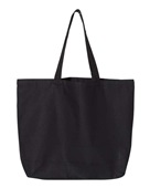 Oad Jumbo 12 Oz Gusseted Tote OAD108 BLACK Primary